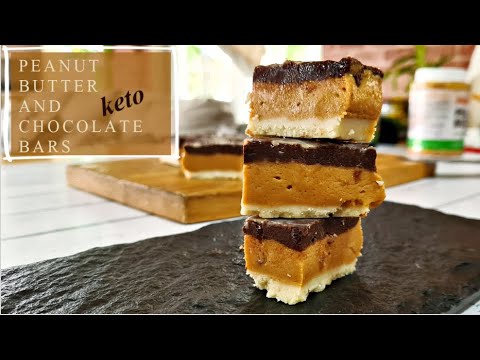 Keto Chocolate Peanut Butter Bars | Healthy keto fat bombs| Low carbs dessert