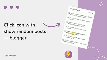 Icon click with show random posts | Random Posts Widget to Blogger