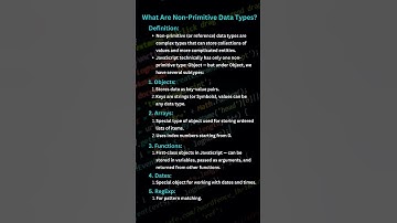 JavaScript Non-Primitive Data Types Explained |  Beginners to Experts