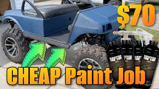 How To Paint Golf Cart with Raptor Liner Textured Bed Liner for Less than $100