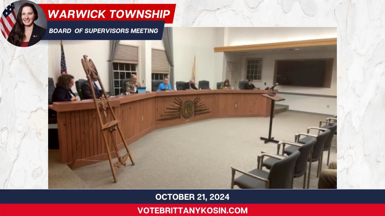 Warwick Township Supervisors Meeting October 21, 2024