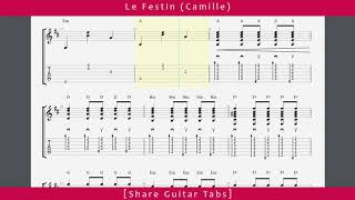 Video thumbnail of "[Share Guitar Tabs] Le Festin (Camille) HD 1080p"