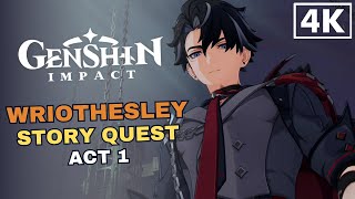 Genshin Impact - Wriothesley Story Quest Act 1: Reborn in the Land of Grievances | Full Story JP Dub