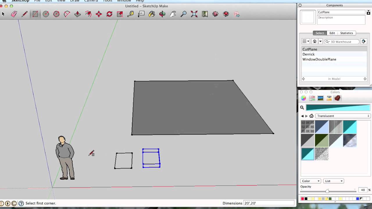Sketchup Component for Thick Walls Double Cut Plane YouTube