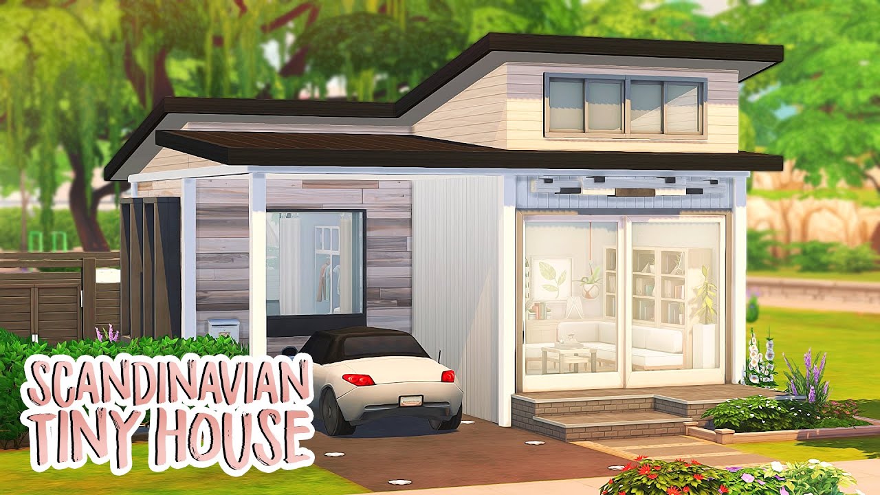 SCANDINAVIAN TINY HOUSE 🖤 | The Sims 4 Speed Build - YouTube