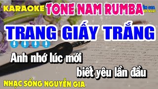 KARAOKE TRANG GIẤY TRẮNG RUMBA TONE NAM / NGUYỄN GIA MỸ QUÝ