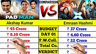 Padman movie vs Mr.X movie box office collection comparison।। Akshay Kumar vs Emraan Hashmi।।