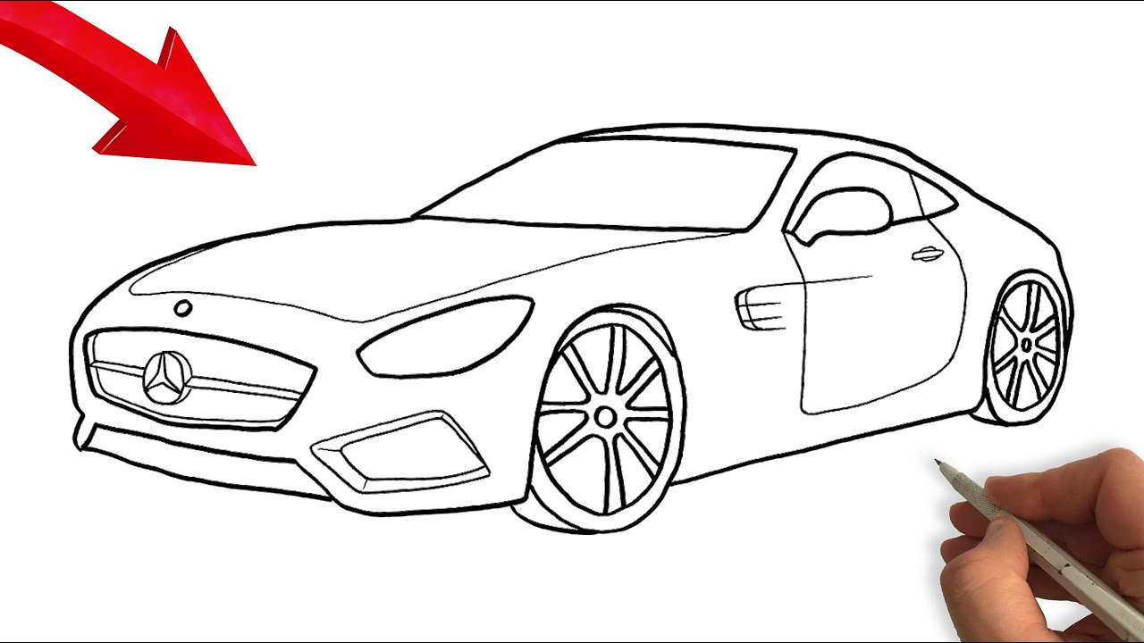 Premium AI Image  A drawing of a mercedes benz car with the number 3 on  the front