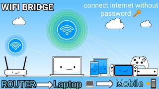 Wifi bridge | Connect network in laptop and share internet without password. (Using laptop hotspot)