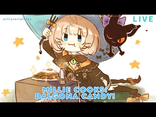 【Millie Cooking】DALGONA CANDY COOKING + Squid game challenge✨  ☆⭒NIJISANJI EN ✧ Millie Parfait ☆⭒のサムネイル