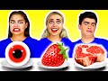 EATING ONLY ONE COLOR FOOD FOR 24 HOURS! Last To STOP Eating Red Food! Mukbang by ideas 4 Fun