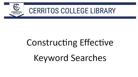 Constructing an Effective Keyword Search