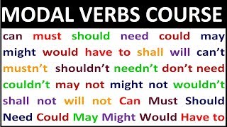 MODAL VERBS COURSE. Learn Modal verbs in English grammar. Lessons for beginners, intermediate level