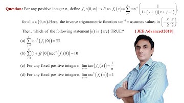Video Solution | Inverse Trigonometric Functions | Question-2 | JEE Advanced-2018
