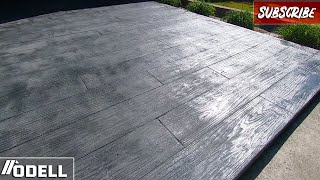 How to Pour Wooden Stamped Concrete Two Tone Coloring Part 2