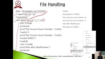 Python File Handling :  seek and tell methods