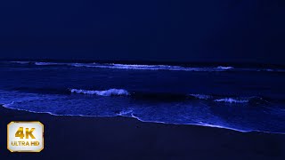 Relieve Stress And Fall Asleep In 5 Minutes With Ocean Waves At Night - 4K Video