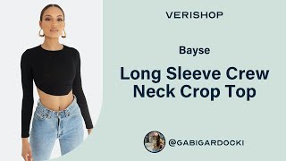 Bayse Long Sleeve Crew Neck Crop Top Review 