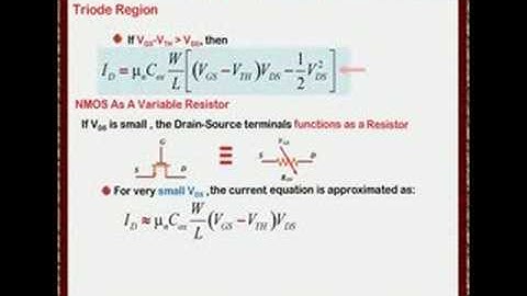 Analog CMOS VLSI Lecture One -7: NMOS (V-I) Triode Region B