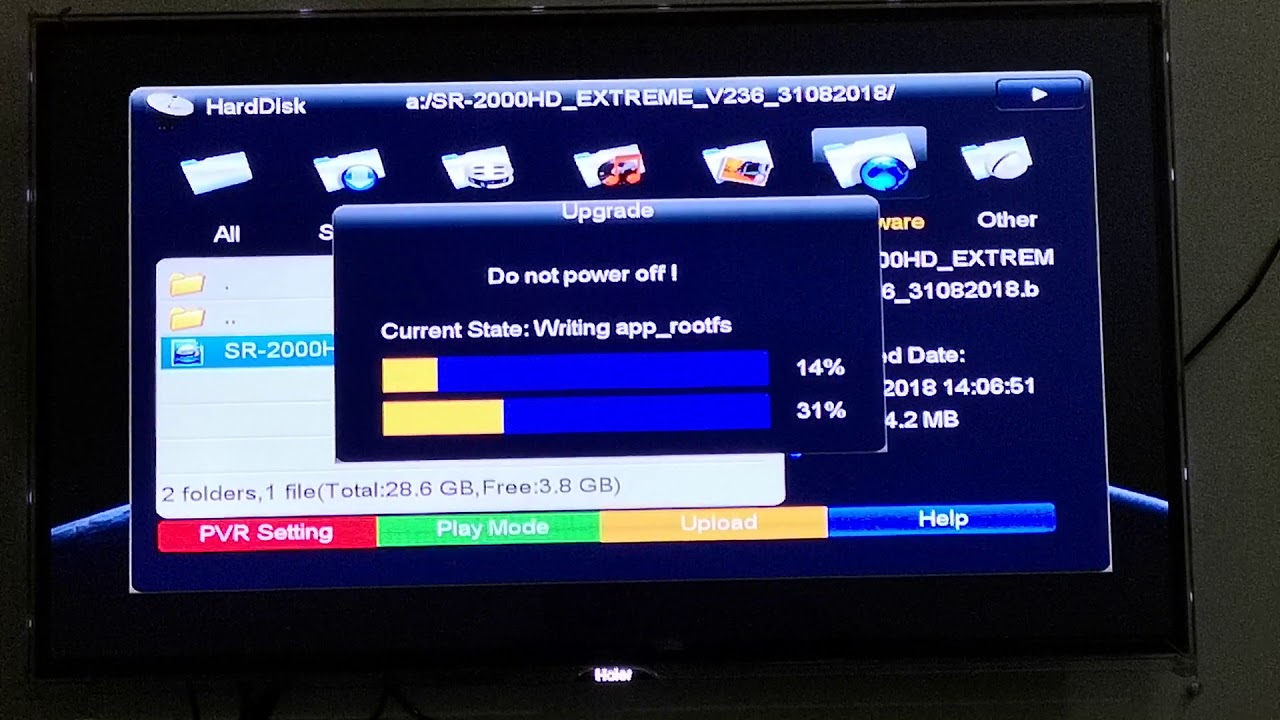 How to update starsat extream2000 hd to v2. 36 via usb