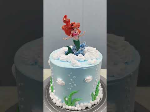 [Cake Decoration Tutorial] Easy Practice How to make  Beautiful Mermaid Princess Cake Design #Shorts