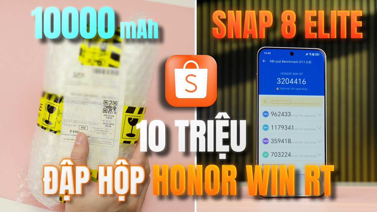 Đập Hộp Honor Win RT Giá 10 Triệu Shopee - Pin Khủng 10000mAh, Cấu Hình Rất Khỏe