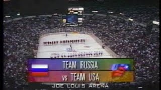 RUSSIA vs USA / WC 1996 / Hockey (Joe Louis Arena) (English)