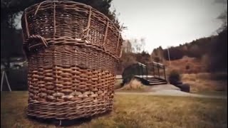 19th century Large Wicker Basket  Salvage Hunter 1212