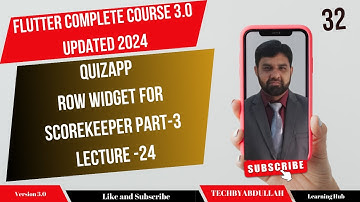 Flutter in Urdu | Row Widget with Icons Part 3 | Lecture 24 | @TechByAbdullah79 #flutterinhindi