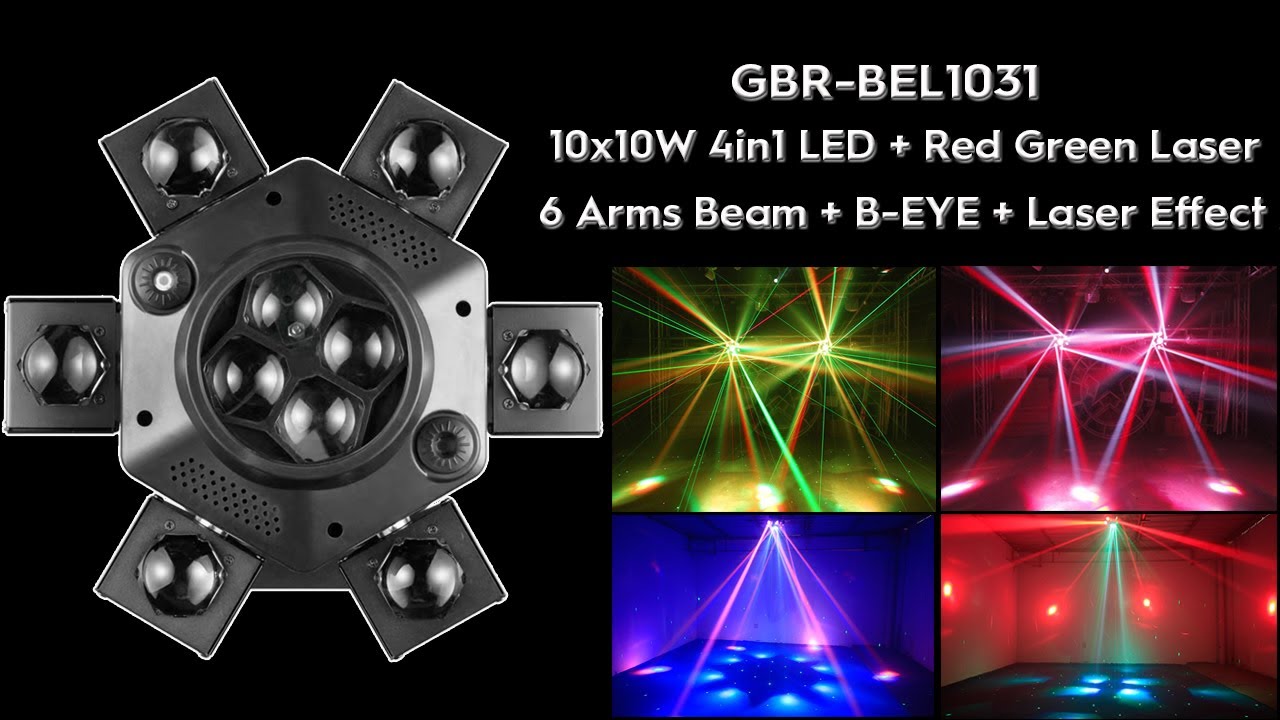 DJ Lights 6 Arm Bee Eyes LED Beam Moving Head Light