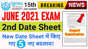 {Breaking News} IGNOU Released New Exam Date Sheet For August Examination_June 2021 Exam Date Sheet