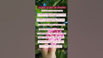 معلومات عن القرآن الكريم #اكسبلور