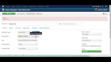 Joomla 3.2 Tutorials 3: How to add menu items to your joomla 3.2 website