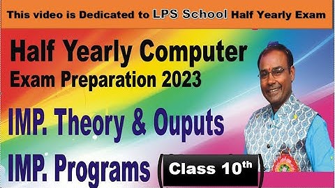 Specially for LPS School Half Yearly Exam 2023 by Java  Matlab Ramji Sir