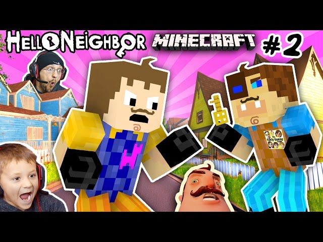 MINECRAFT HELLO NEIGHBOR & HIS BROTHER FIGHT 4 Basement Key |FGTEEV Scary Roleplay Games for Kids #2 class=