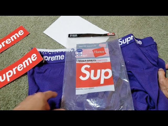 Supreme x Hanes Purple Boxer Brief Underwear Size Small 