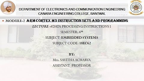 VTU EMBEDDED SYSTEMS (18EC62) M2 L4 DATA PROCESSING INSTRUCTIONS 1