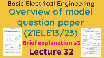 Answer Key discussion of Basic Electrical Engineering Model Question Paper 21scheme BE  -VTU 21ELE13