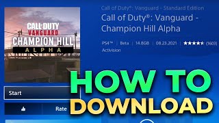 How to DOWNLOAD the Vanguard Champion Hill Alpha For *FREE*