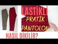 En kolay lastikli pantolon dikimi - Yeni başlayanlar için pantolon yapımı - Her beden pantolon. diy