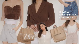 neutral BASICS clothing haul ft. Zara, Bershka, Uniqlo | with links, styling tips and reviews