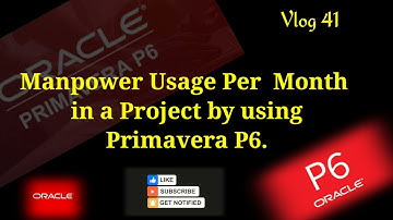 Monthly Manpower usage in a project by using Primavera P6.