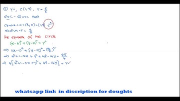 EQUATION OF CIRCLE CENTER(1,7) AND RADIUS 5/2 TELUGU