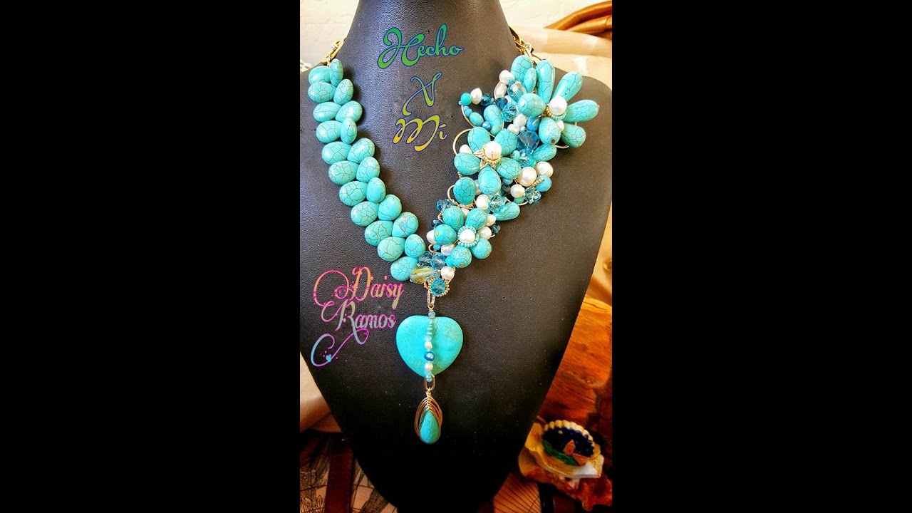 Espectacular Maxi Collar Turquesas y Perlas DIY