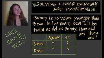 ALGEBRA: SOLVING LINEAR EQUATIONS-AGE PROBLEM by Jane Maciejewski (@janepmaciejewski2023 )