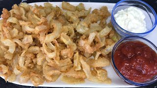 How to make snack onion chips - Easy fried crispy onion recipe - Burger crispy onion recipe