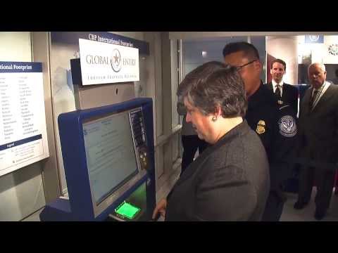 CBP Global Entry Program - DHS Secretary Uses Kiosk