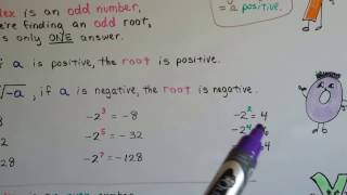 Algebra II  7.1B, Odd and Even Roots (indexes)