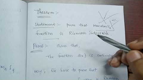 Prove that Monotonic Function is Riemann integrable ||theorem ||