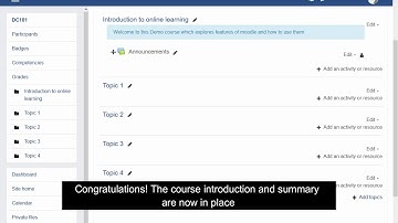 Adding Topics to a Moodle Course